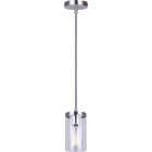 Canarm Britton Brushed Nickel Pendant Light Fixture, Clear Glass Image 1