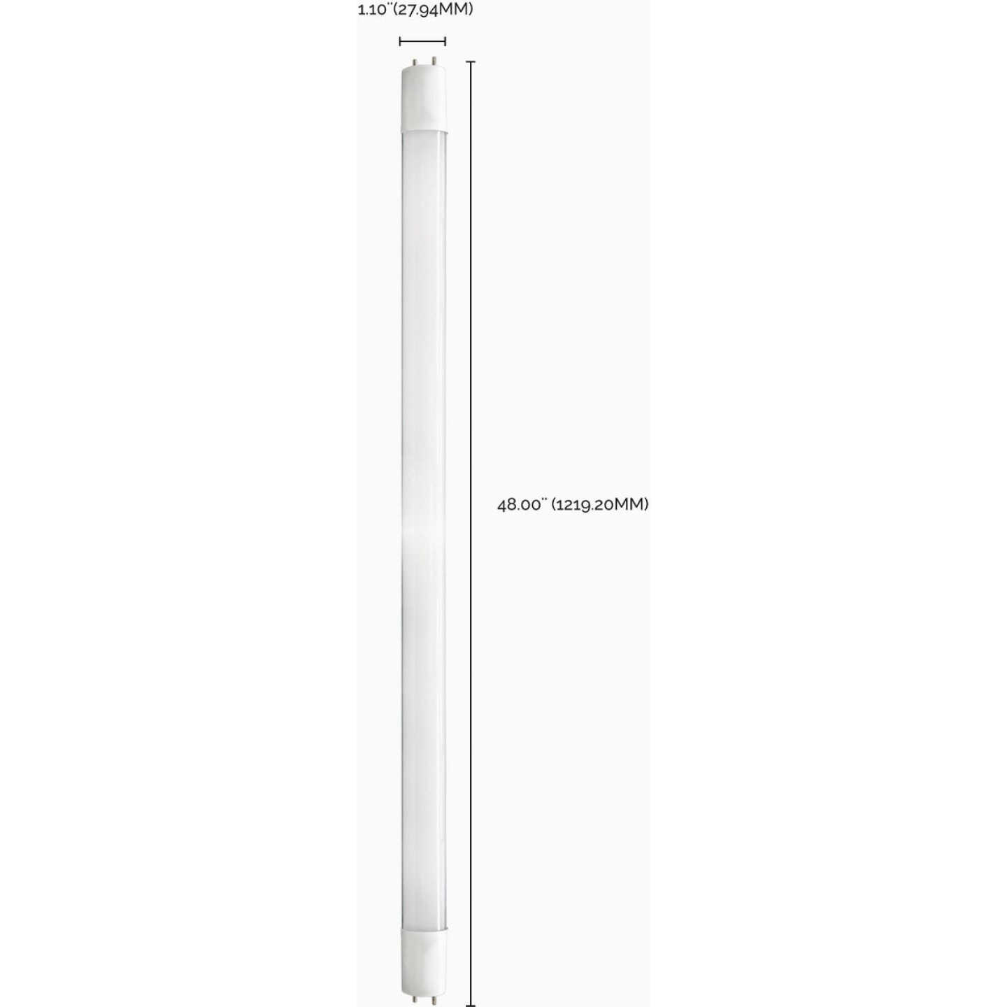 Satco 32W Equivalent 48 In. Natural Light T8 Medium Bi-Pin Ballast Bypass DLC Listed LED Tube Light Bulb Image 2