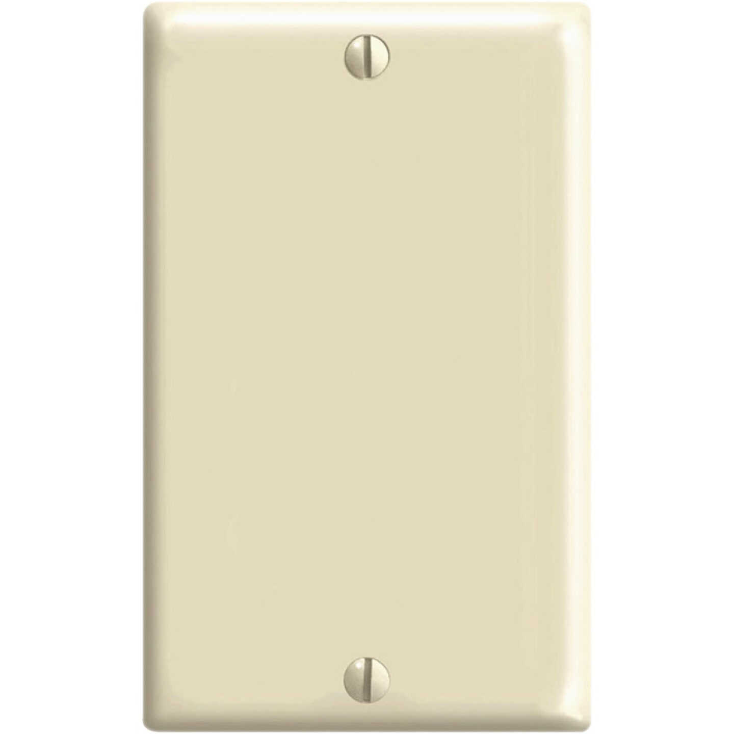 Leviton 1-Gang Mid-Way Thermoplastic Nylon Blank Wall Plate, Ivory Image 1