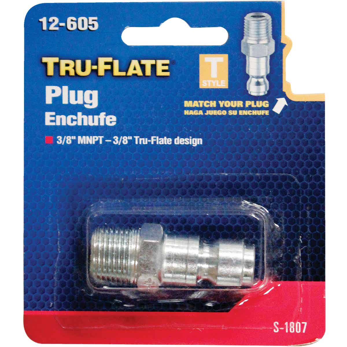 Tru-Flate 3/8 In. MNPT T-Style Steel Plug Image 2