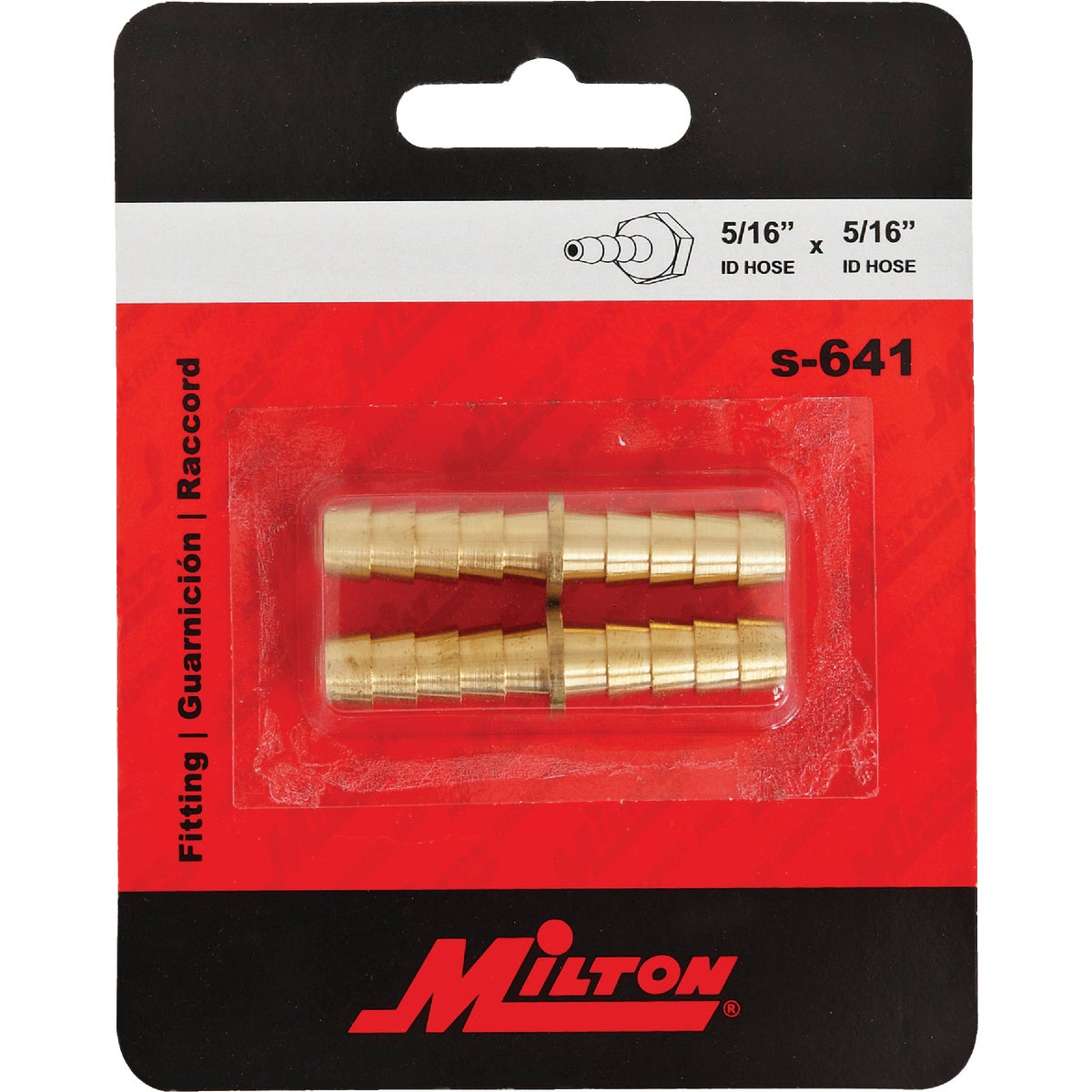 Milton 5/16 In. Brass Male Hose Splicer Image 2