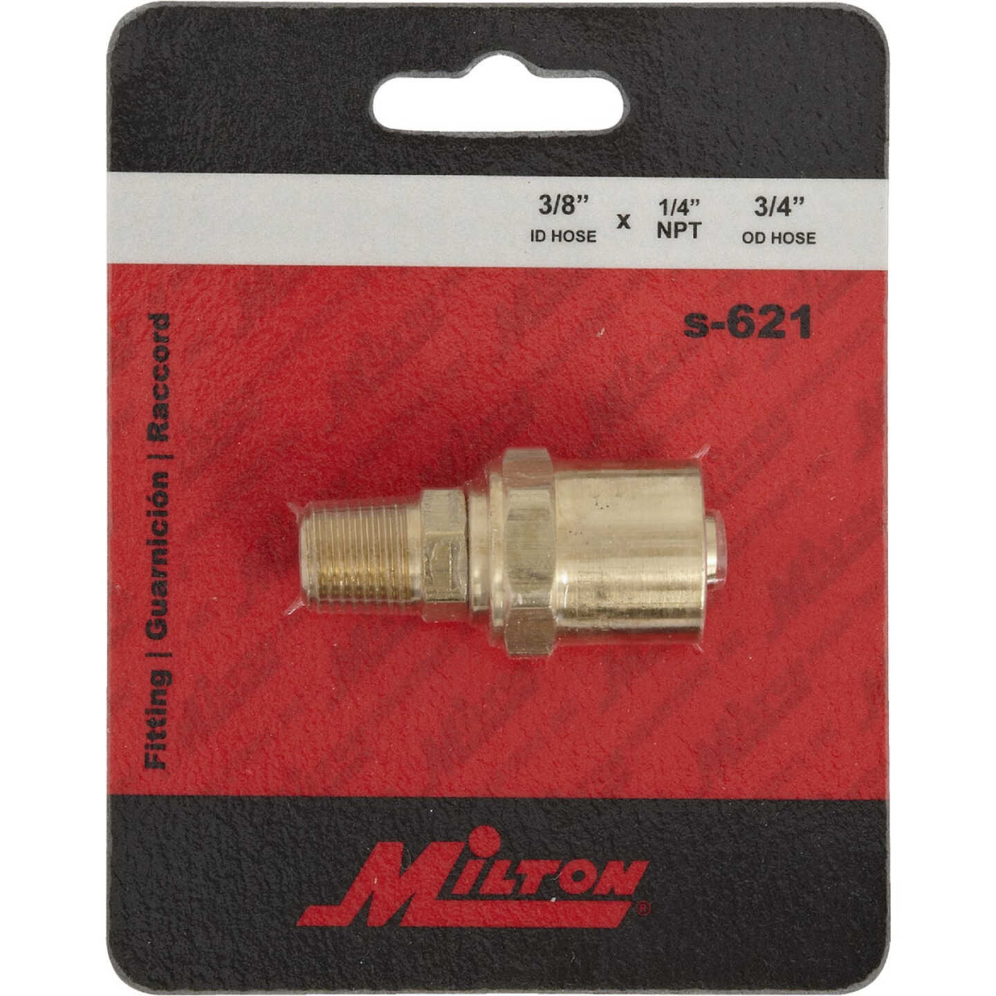 Milton 3/4 In. O.D. 1/4 In. MNPT Brass Reusable Hose End Image 2