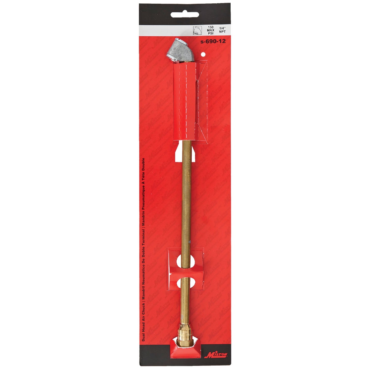 Milton 1/4 In. FNPT 150 psi 12 In. L Dual Head Extended Reach Air Chuck Image 2
