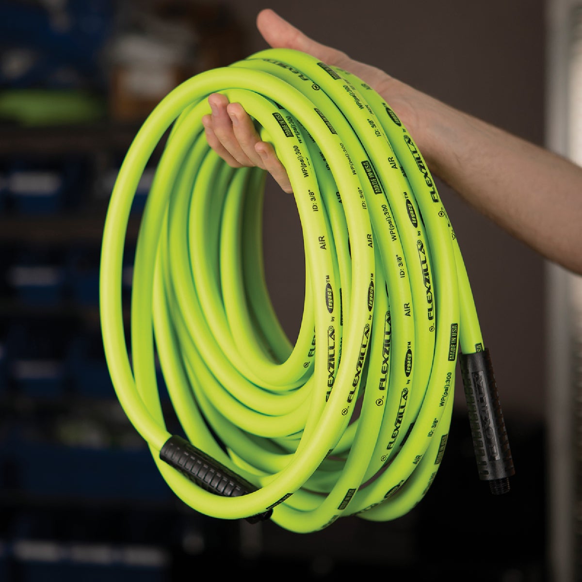 Flexzilla 1/4 In. x 100 Ft. Polymer-Blend Air Hose with 1/4 In. MNPT Fittings Image 6