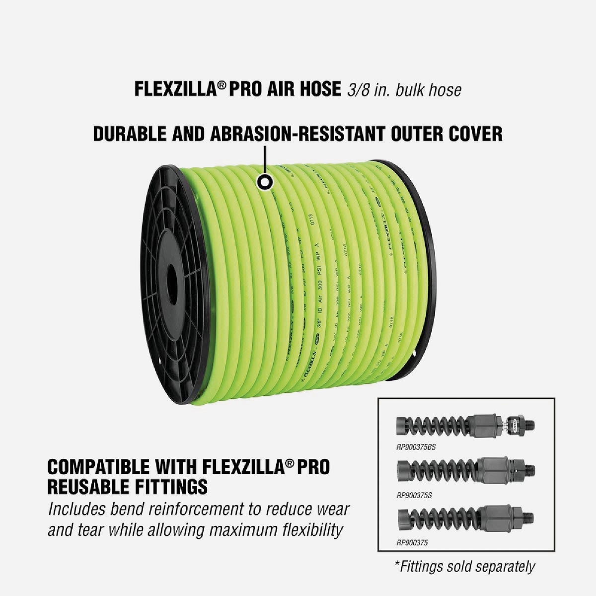 Flexzilla Pro 3/8 In. x 250 Ft. Polymer-Blend Bulk Air Hose Image 2