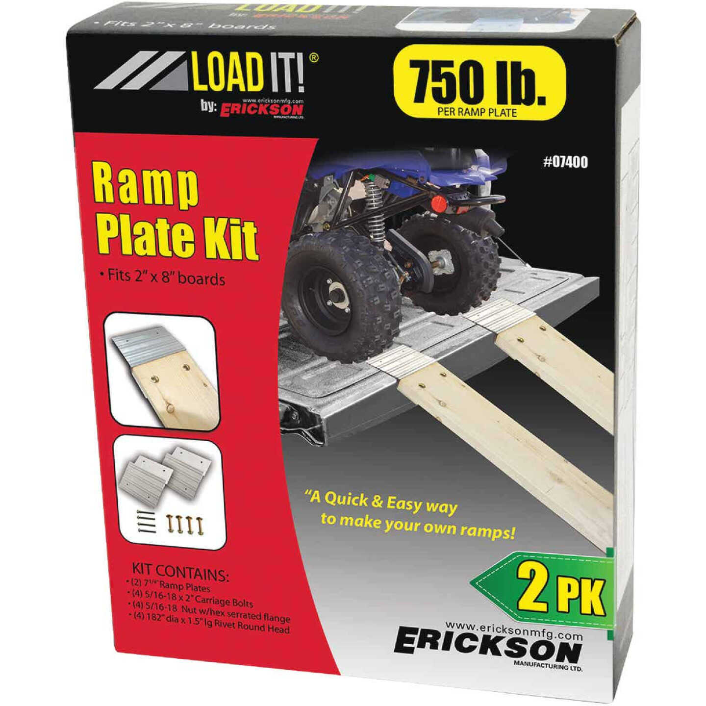 Erickson 750 Lb. Capacity Aluminum Ramp Kit (2-Pack) Image 2