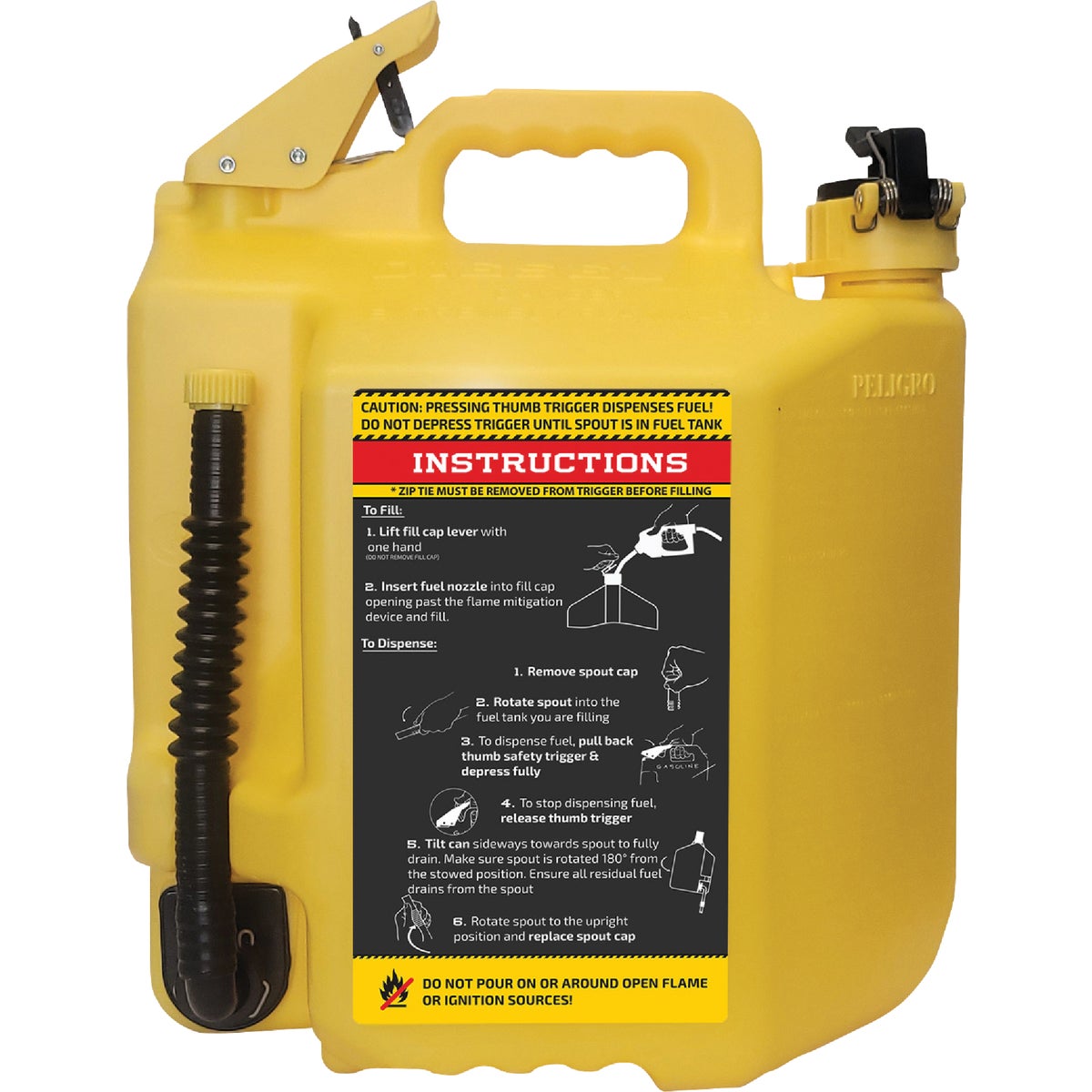 SureCan 5 Gal. Plastic Diesel Safety Fuel Can, Yellow Image 5