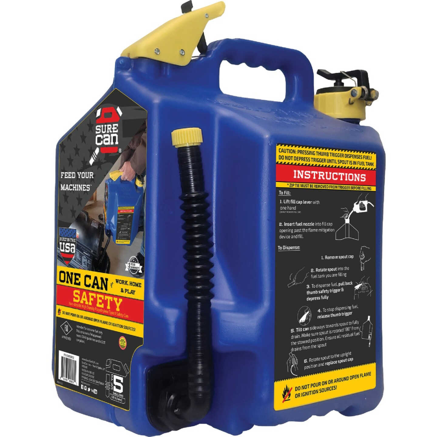 SureCan 5 Gal. Plastic Kerosene Safety Can, Blue Image 1