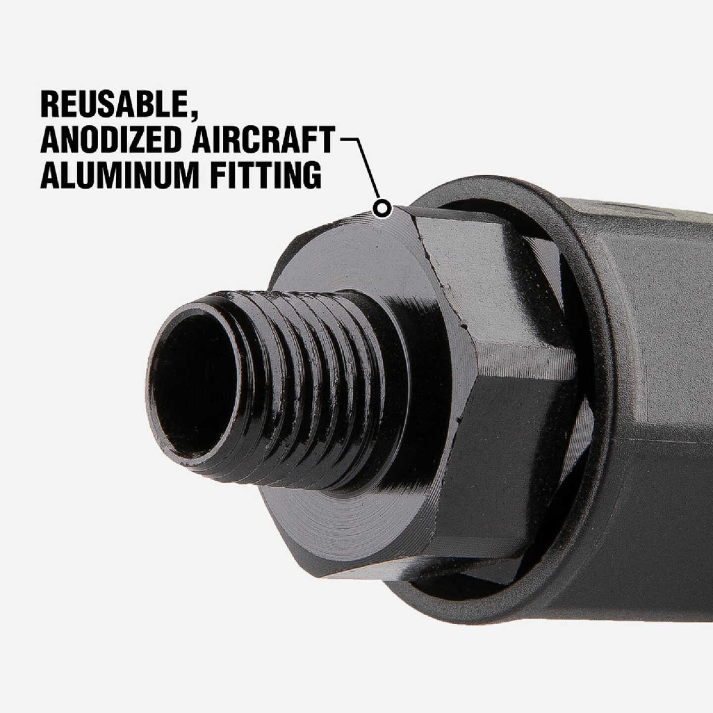 Flexzilla Pro 1/4 In. Barb Reusable Air Hose End with Ball Swivel Image 2