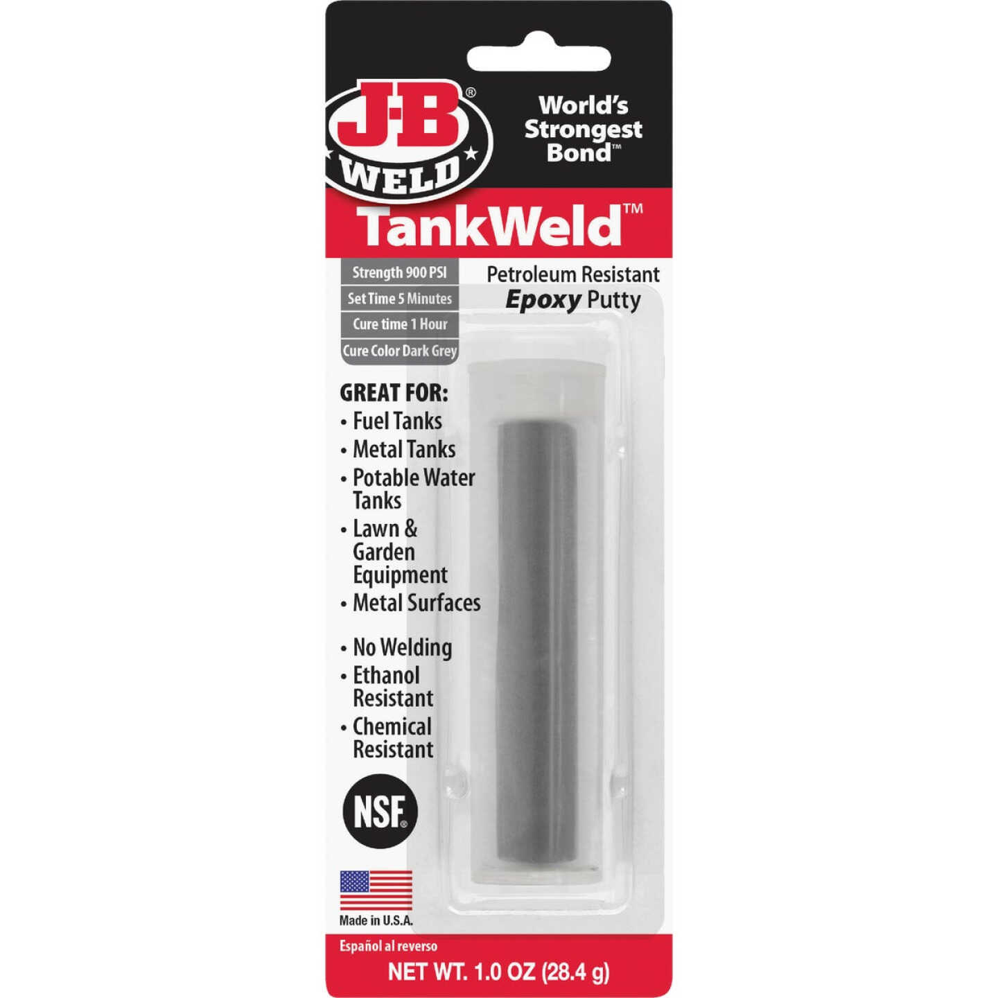 J-B Weld TankWeld 1 Oz. Gray Epoxy Putty Image 1