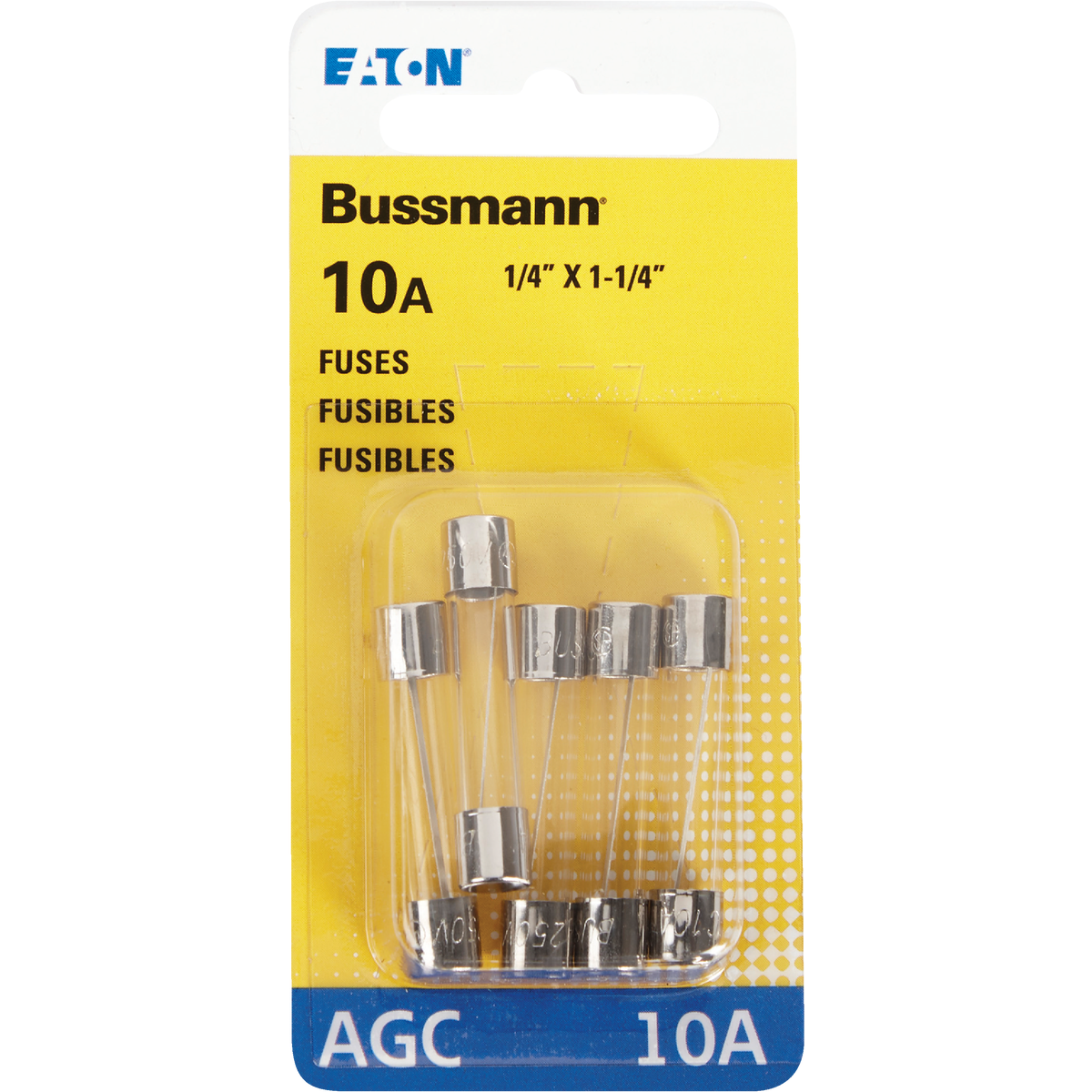 Bussmann 10A 250V AGC Glass Tube Automotive Fuse (5-Pack) Image 2