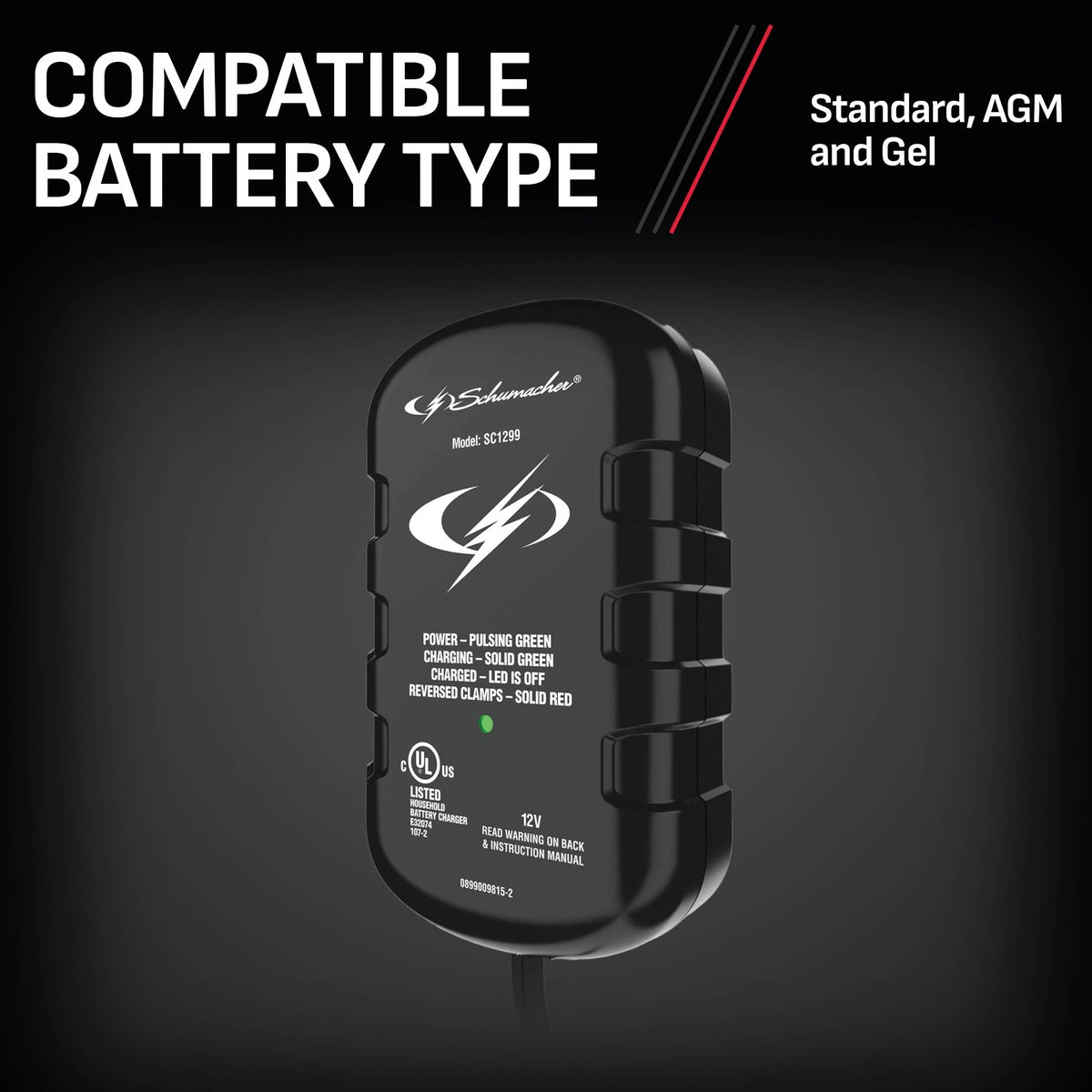  Schumacher Automatic 12V 0.75-Amp Auto Battery Charger Image 4