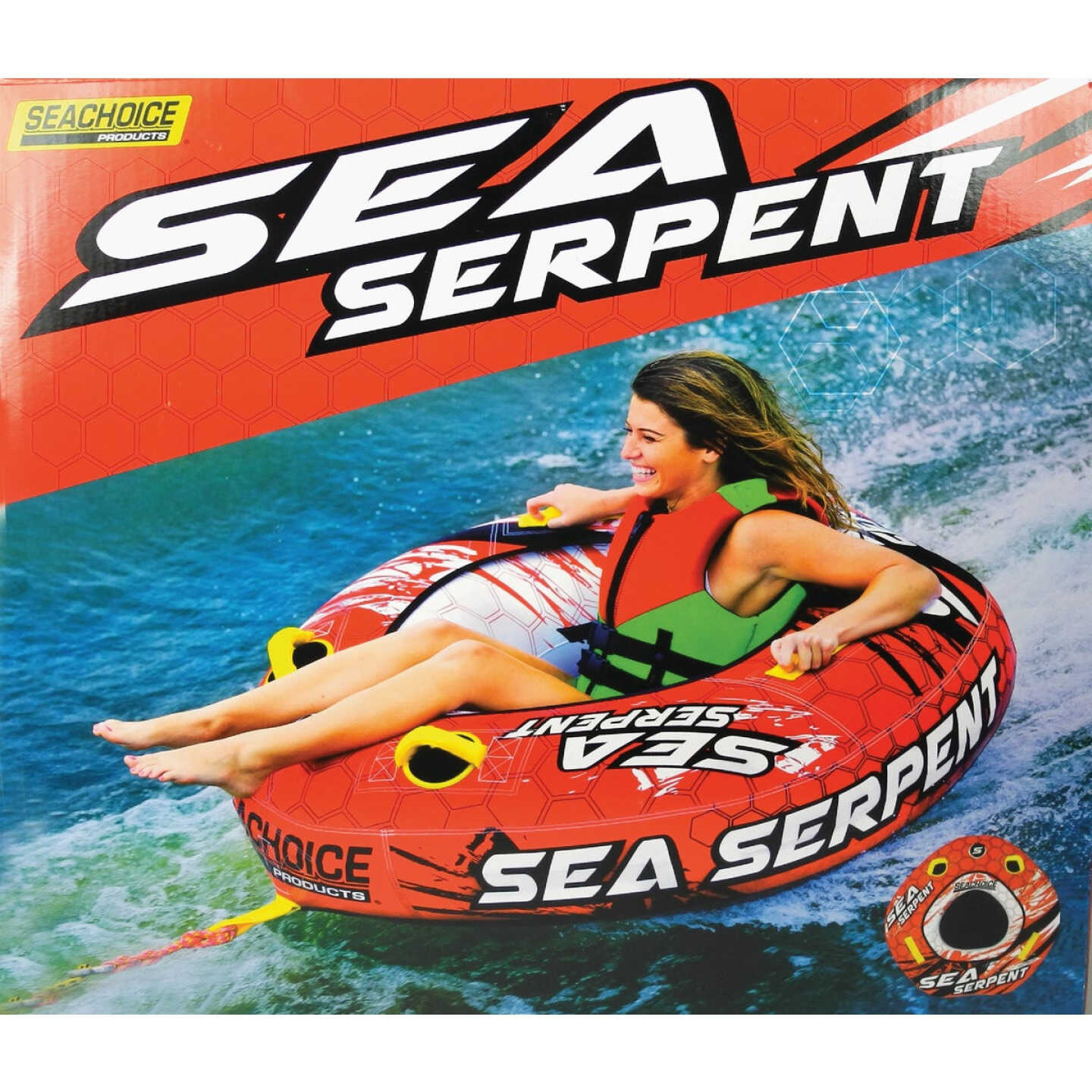 Seachoice Sea Serpent 50 In. x 48 In. Open Top Towable Tube, 1 Rider (170 Lb.) Image 1