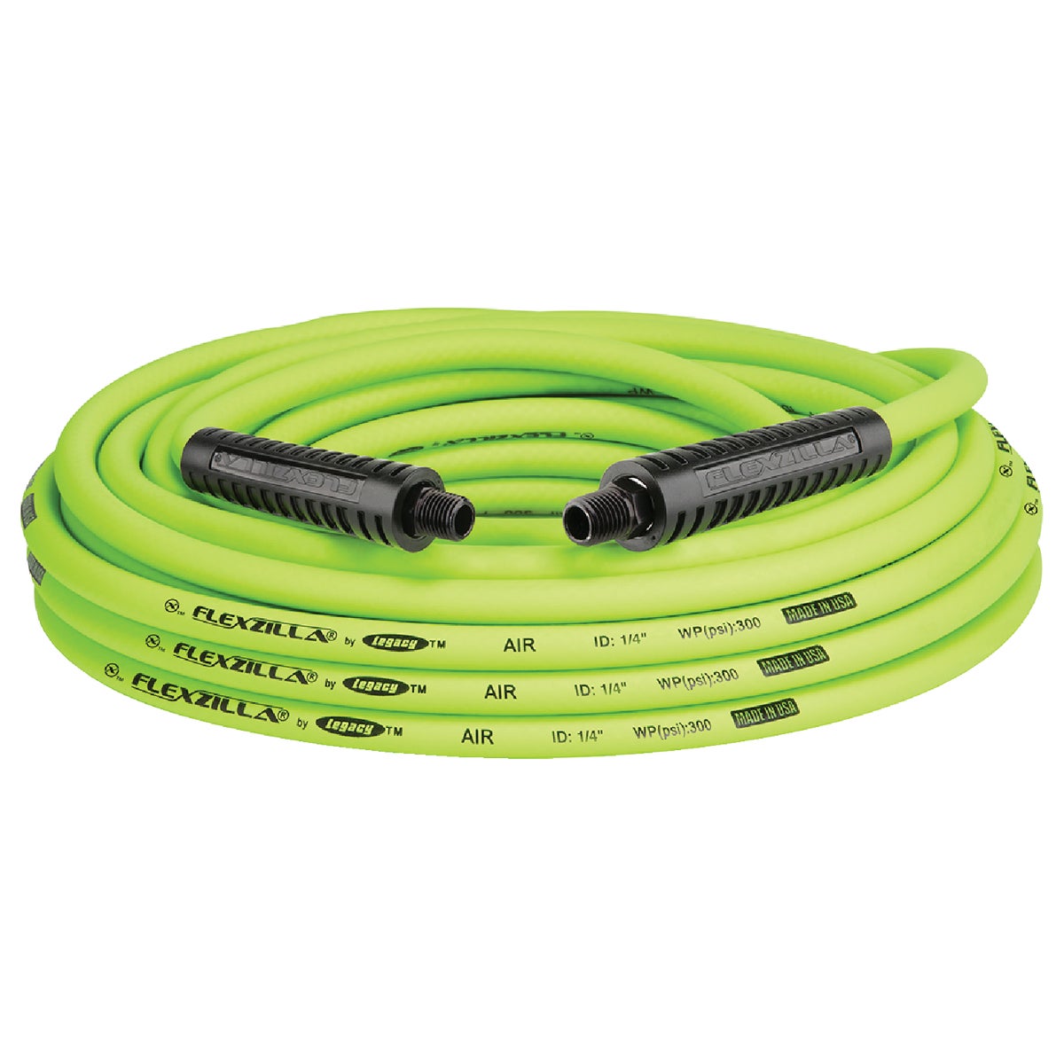 Flexzilla 1/4 In. x 50 Ft. Polymer-Blend Air Hose with 1/4 In. MNPT Fittings Image 1