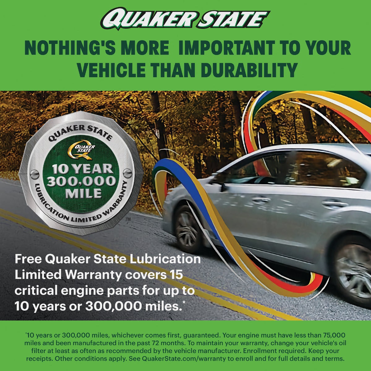 Quaker State Full Synthetic 5W-30 Motor Oil, 1 Qt. Image 2