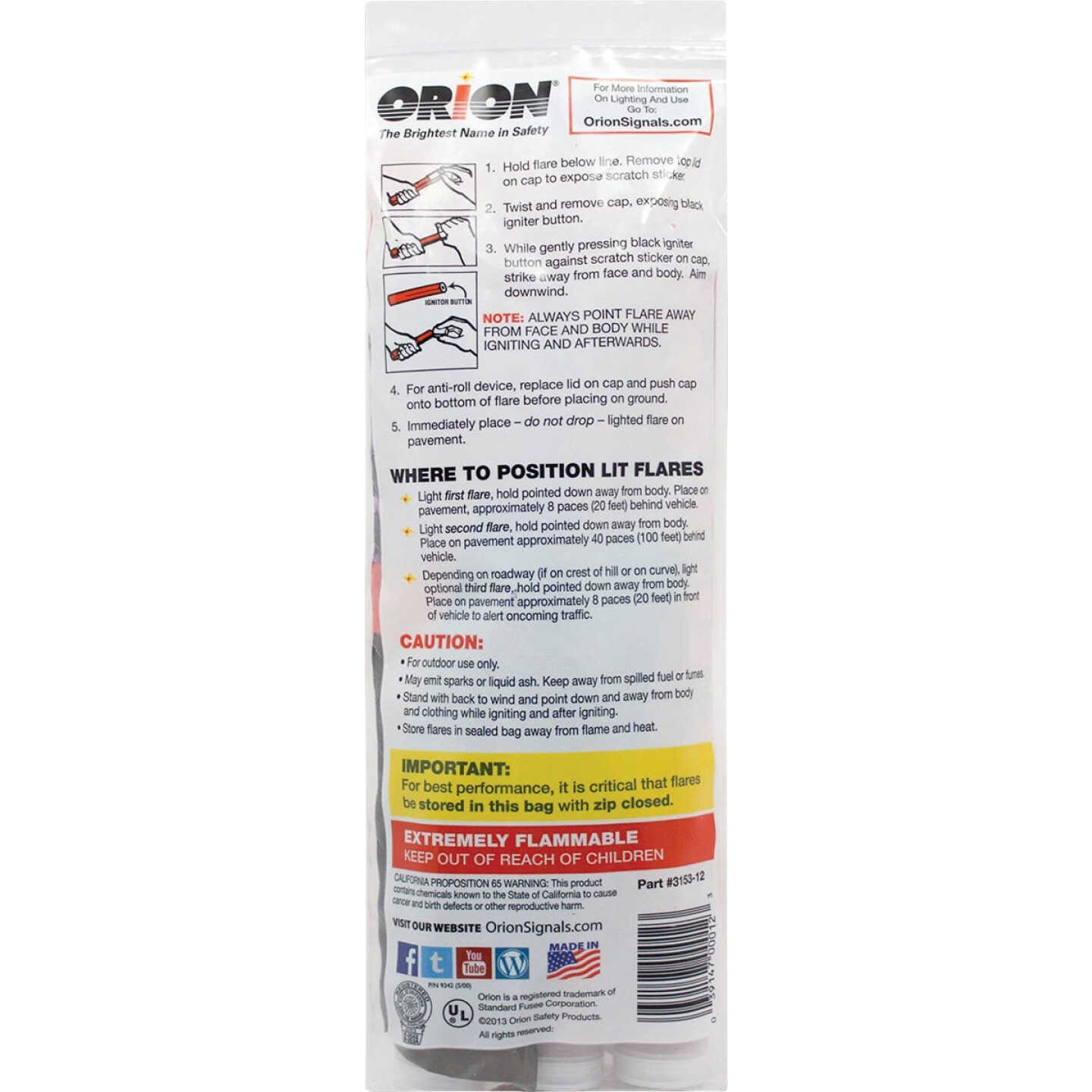 Orion Safety PlasTcap 15-Minute Flare (3-Pack) Image 2