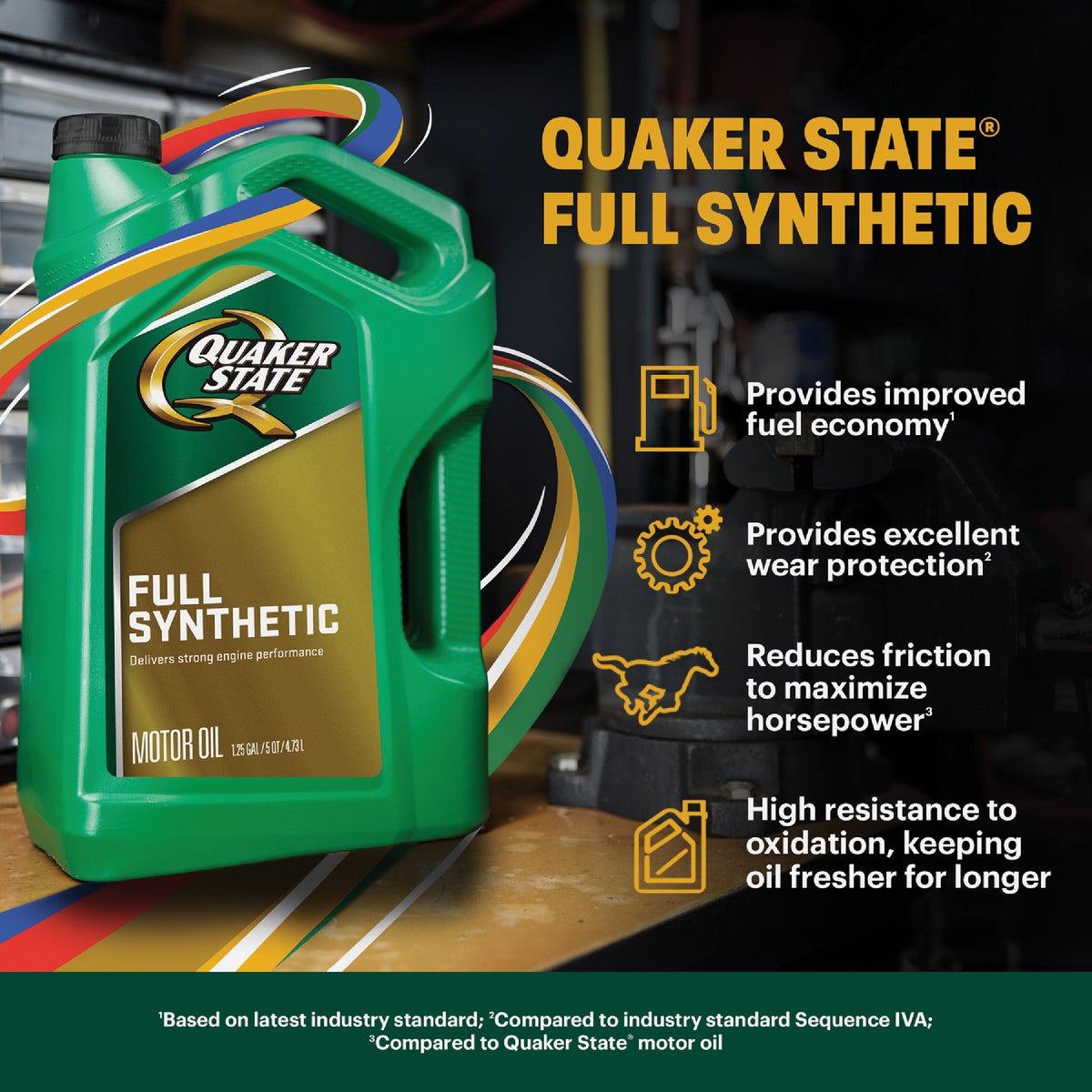 Quaker State Full Synthetic 0W-20 Motor Oil, 1 Qt. Image 3