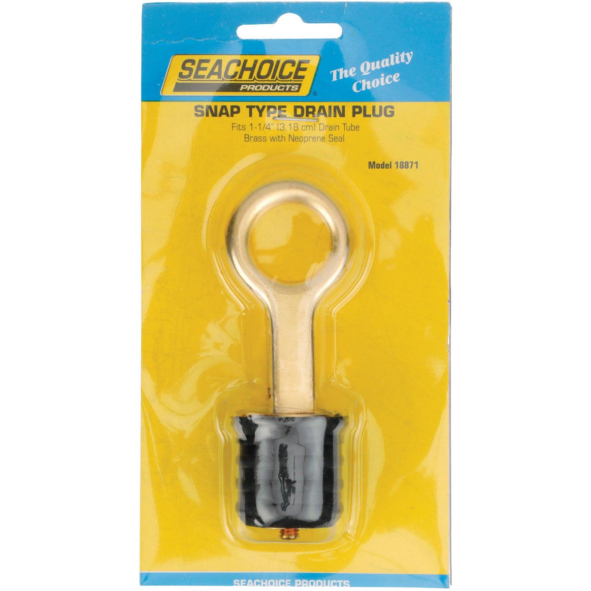Seachoice Snap-Lock 1-1/4 In. Brass Drain Plug Image 1