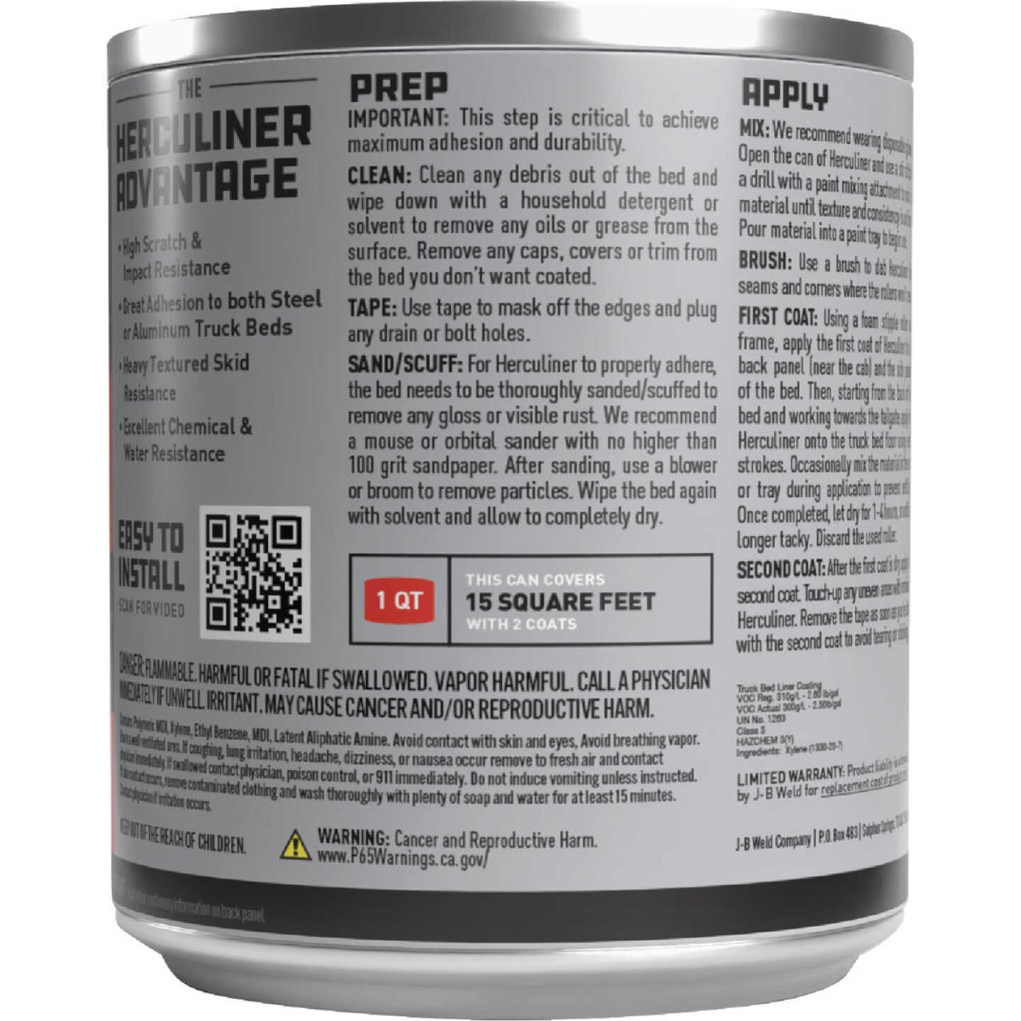 PEAK Herculiner Qt. Brush-On Bed Liner Image 6