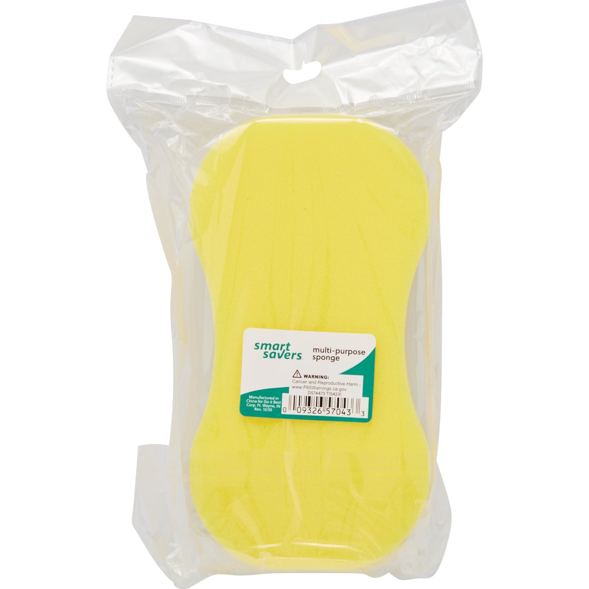 Smart Savers 8 In. x 4.3 In. Yellow Sponge
