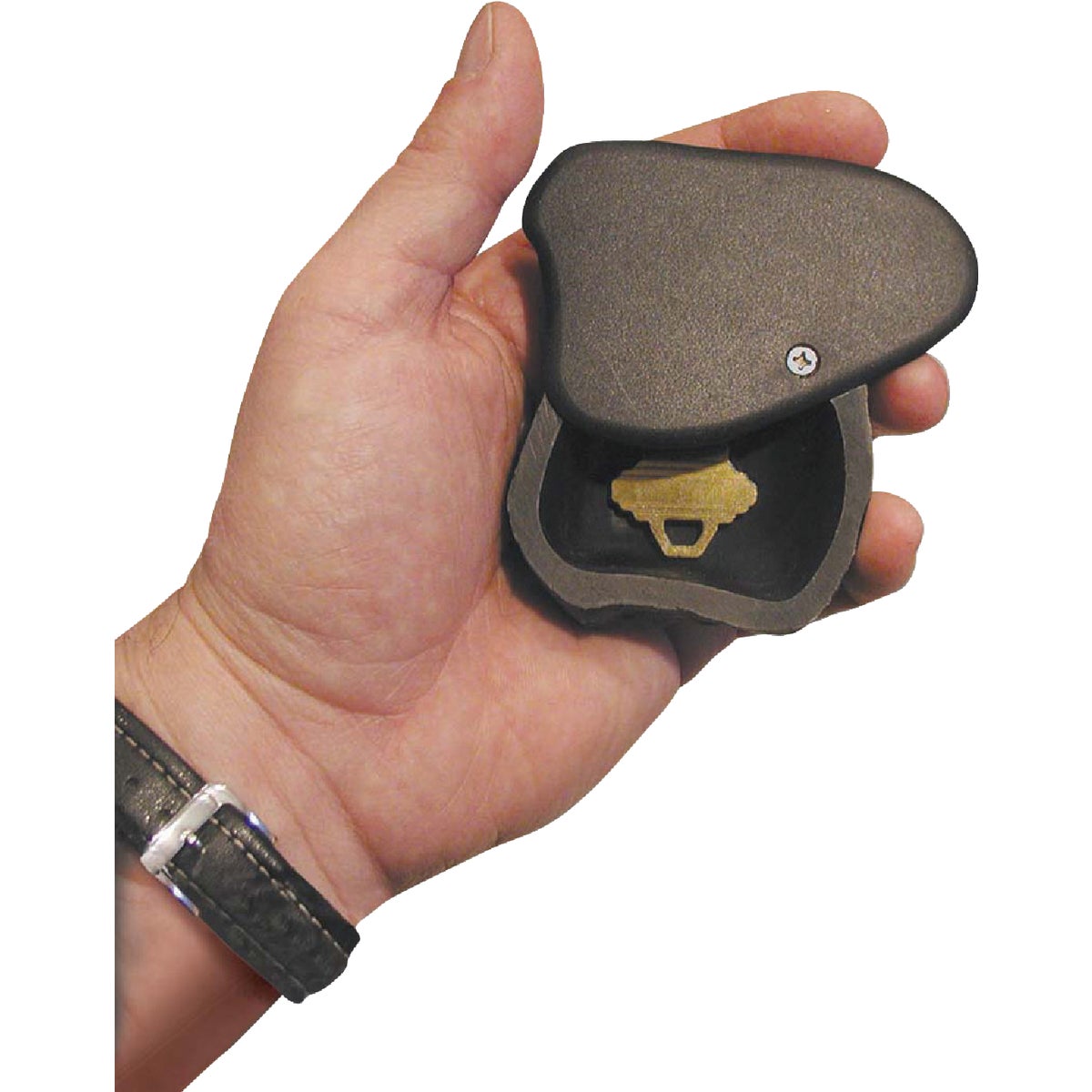 Lucky Line Gray/Brown Plastic Rock Key Hider Image 2