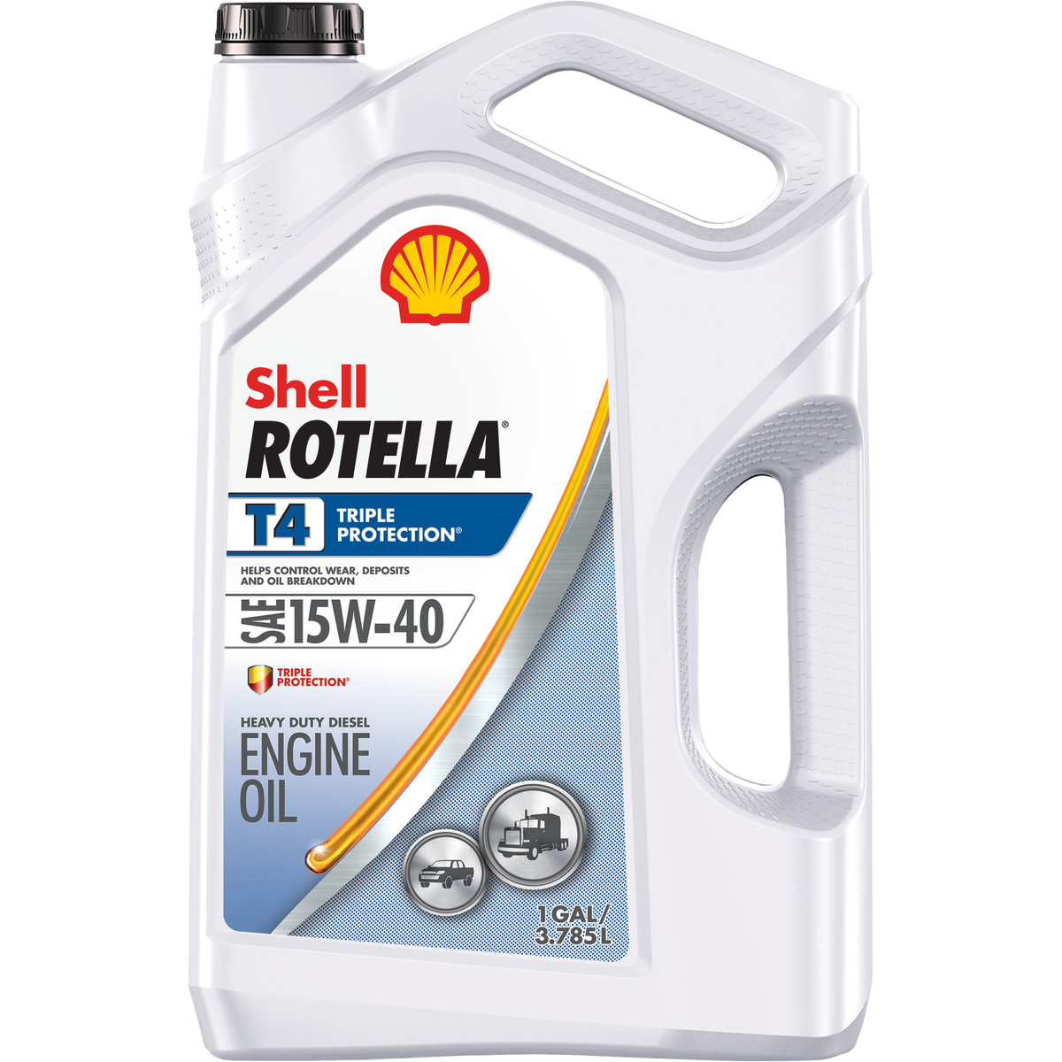 Shell Rotella T4 Triple Protection 15W-40 Diesel Engine Oil, 1 Gal.