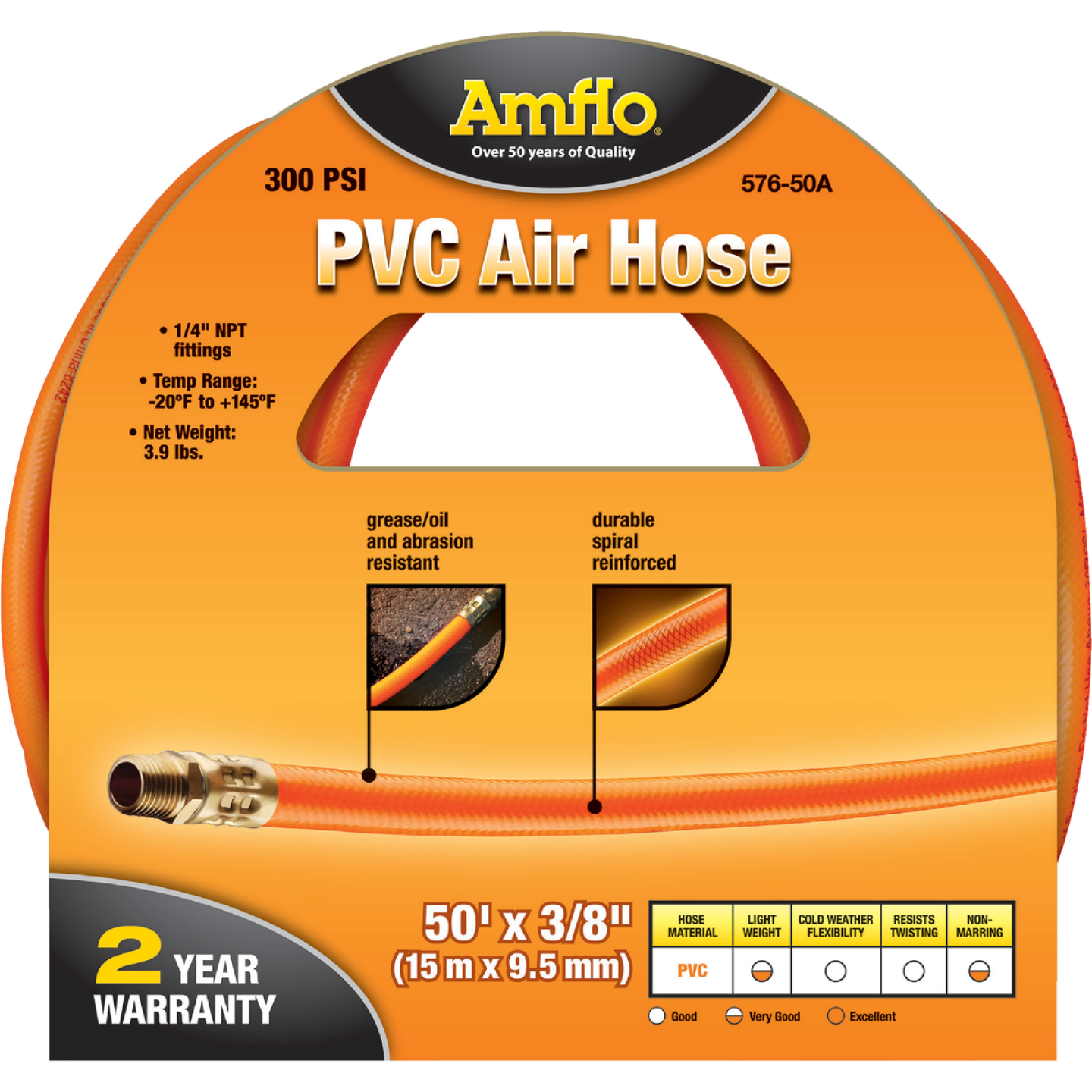 Amflo 3/8 In. x 50 Ft. PVC Air Hose Image 1
