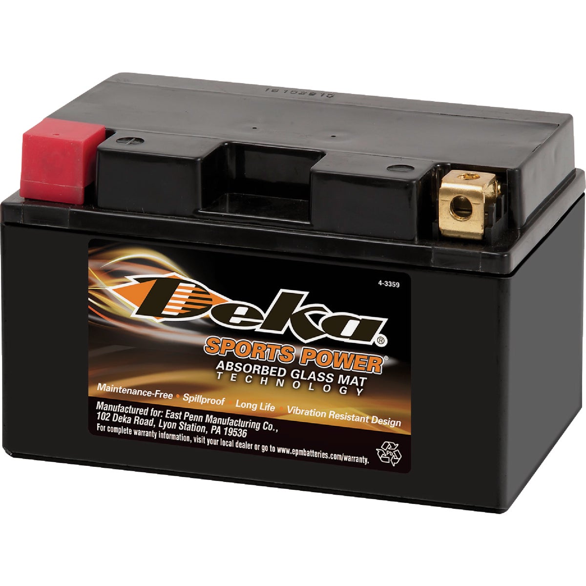 Deka 12-Volt 190 CCA Lawn & Garden Powersport Battery with AGM Technology