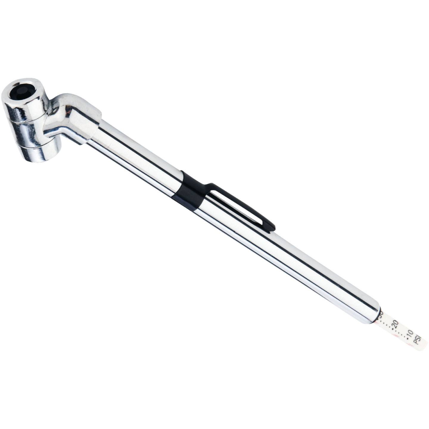 Custom Accessories 10-120 psi Chrome-Plated Offset Head Tire Gauge Image 1