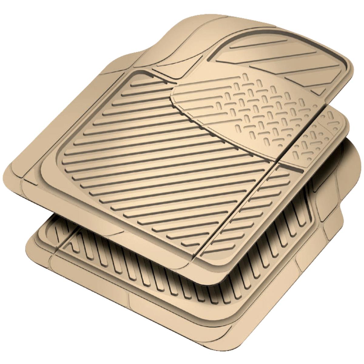 Custom Accessories Beige Rubber Heavy-Duty Truck Mat (2-Piece)