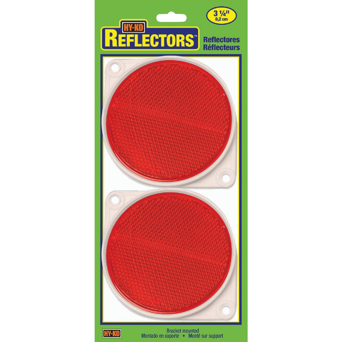 Hy-Ko 3-1/4 In. Dia. Round Red Bracketed Nail-On Reflector (2-Pack)