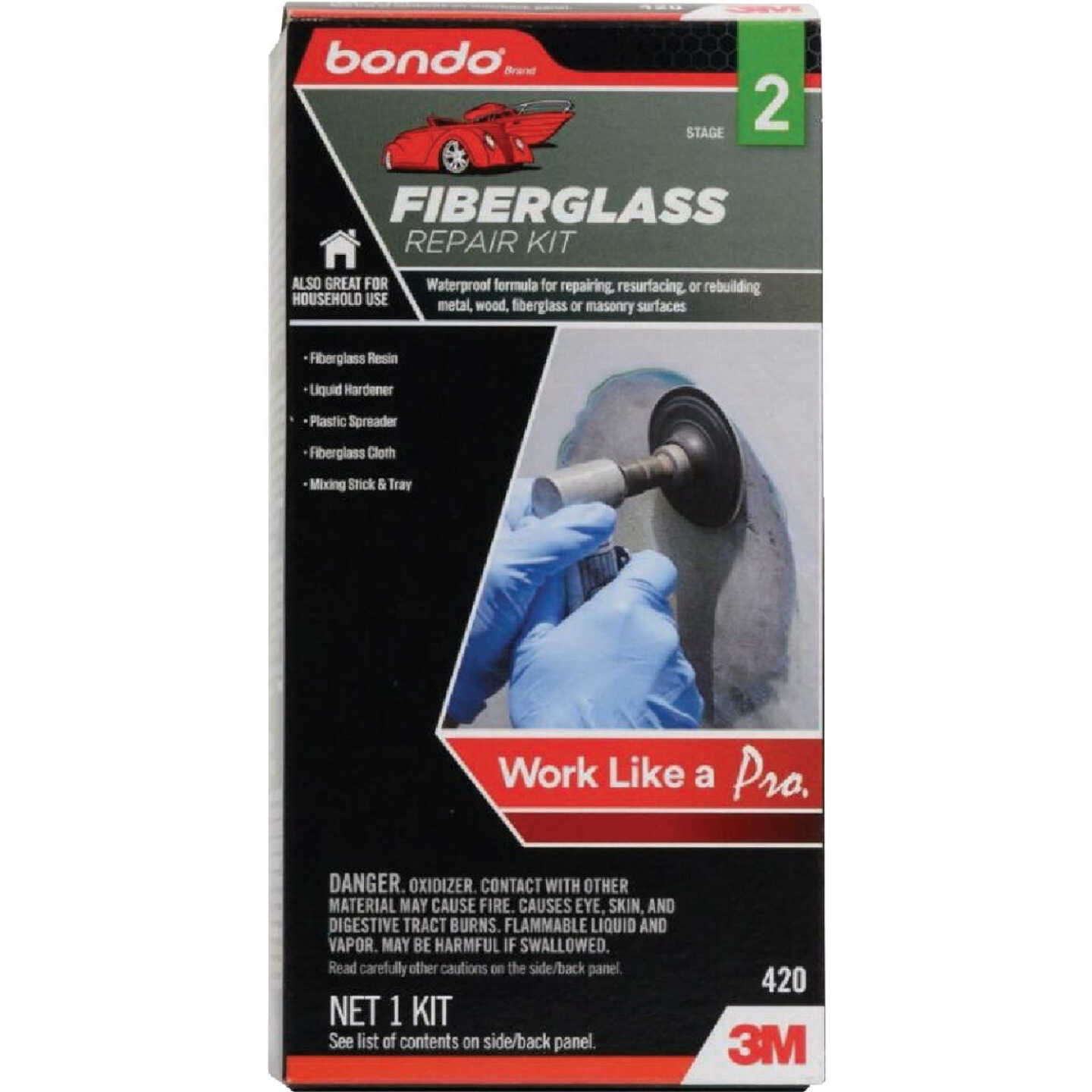 Bondo 1/2 Pt. Fiberglass Repair Kit Image 1