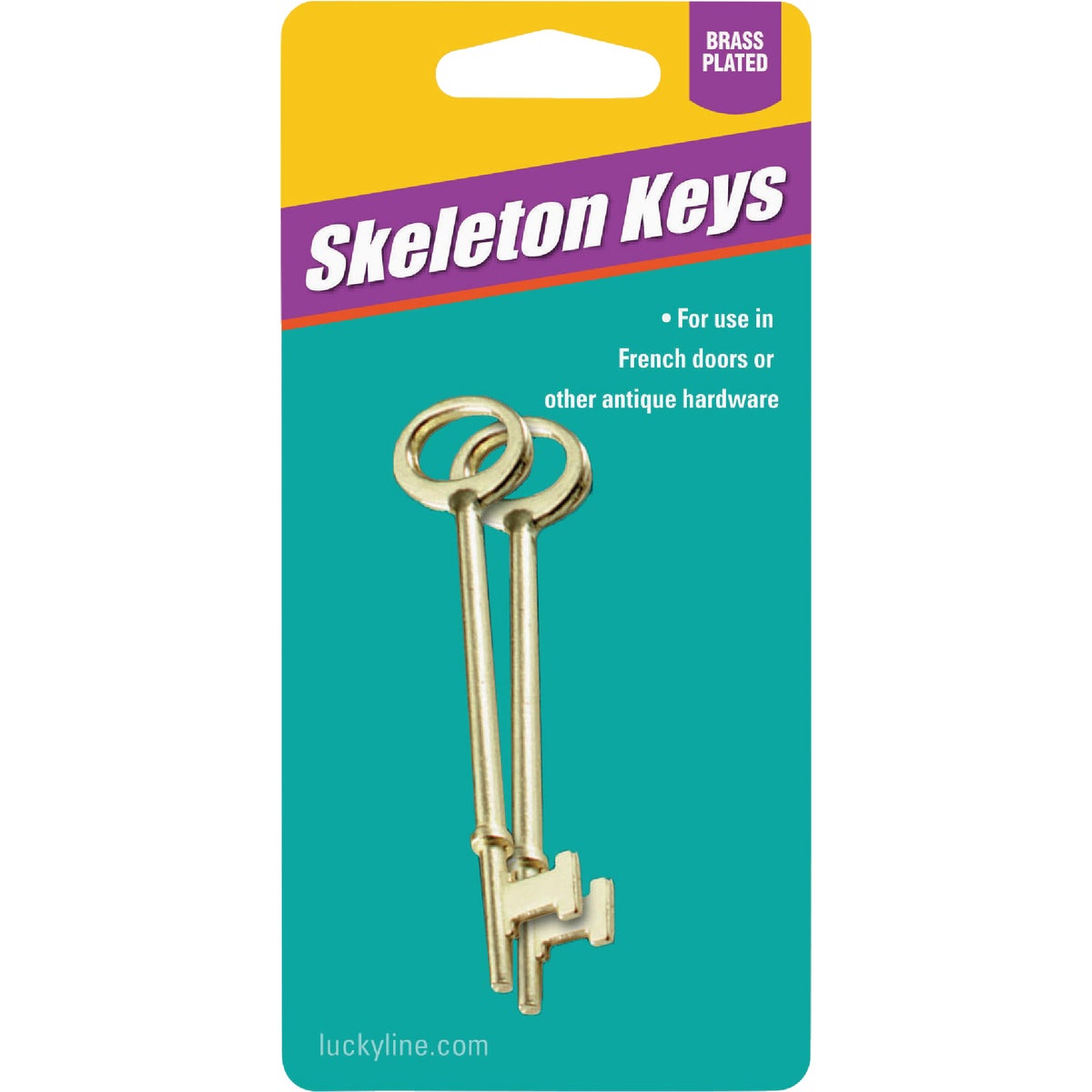 Lucky Line Zinc Skeleton Key, (2-Pack)