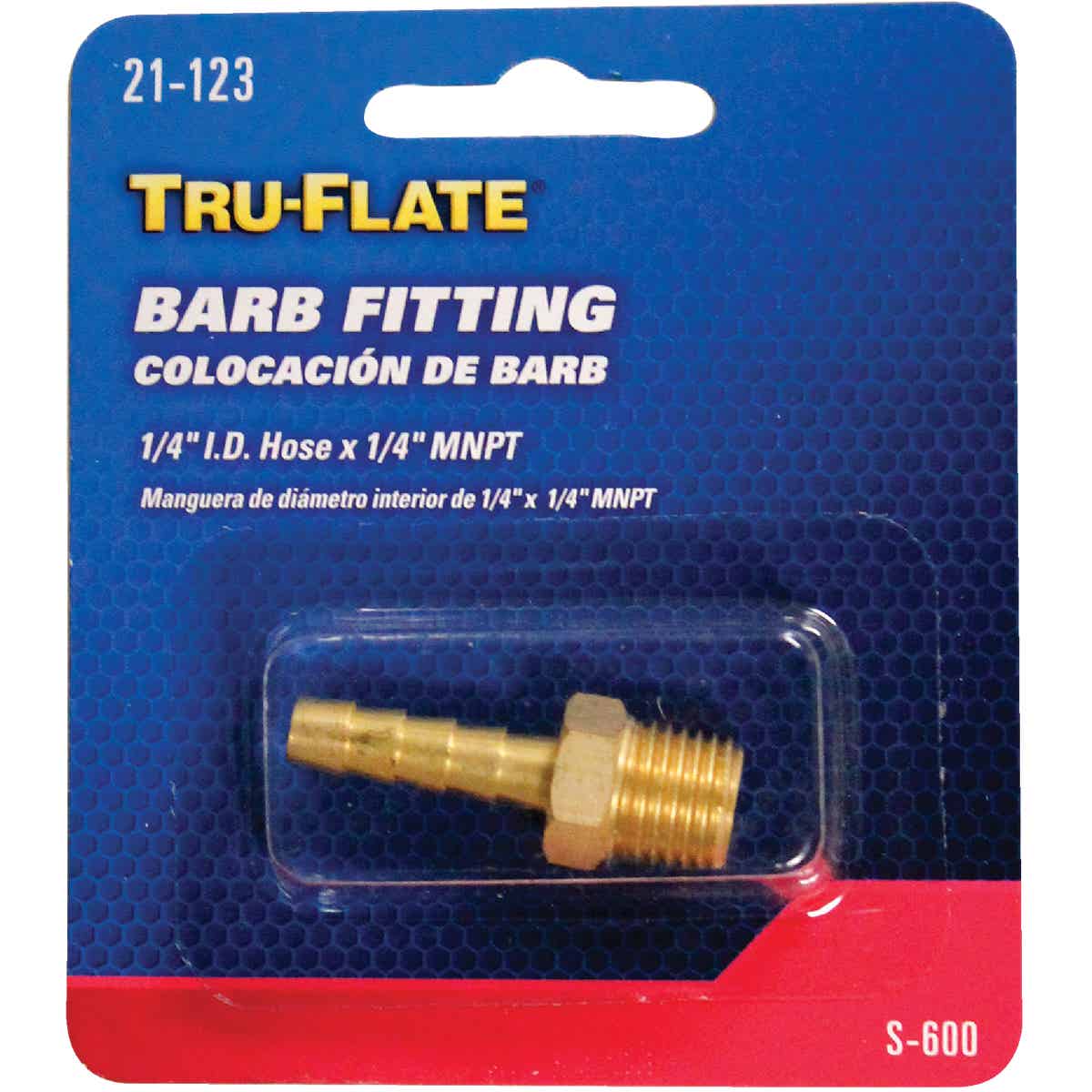 Tru-Flate 1/4 In. Barb 1/4 In. MNPT Brass Hose End Image 2