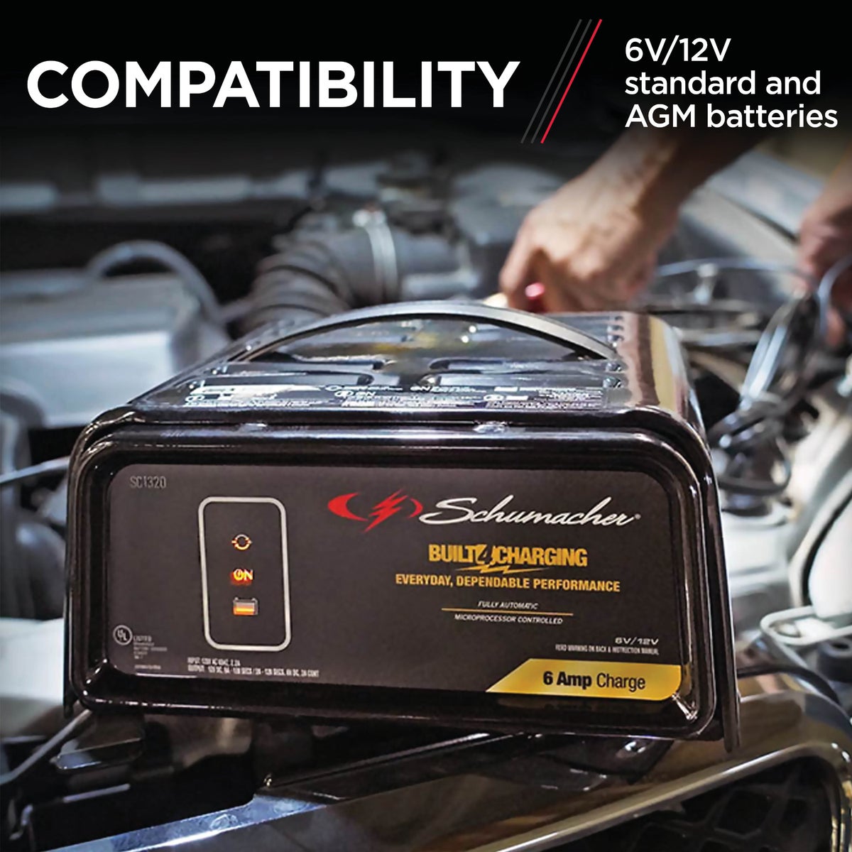 Schumacher Manual 6V/12V 6A Auto Battery Charger Image 2