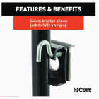 Curt 2000 Lb. Bracket-Mount Swivel Jack With Top Handle, 10 In. Travel Image 3