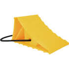 Camco Yellow Plastic RV Wheel Chock with Rope Image 1