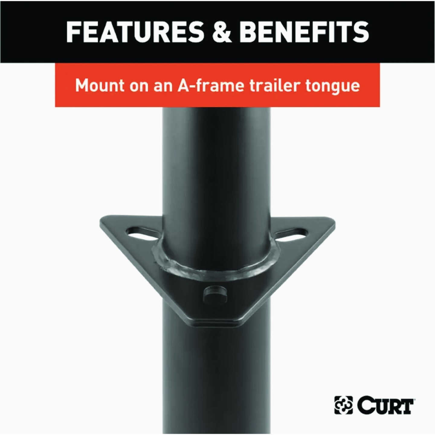Curt 2000 Lb. A-Frame Jack With Side Handle, 14-1/2 In. Travel Image 4