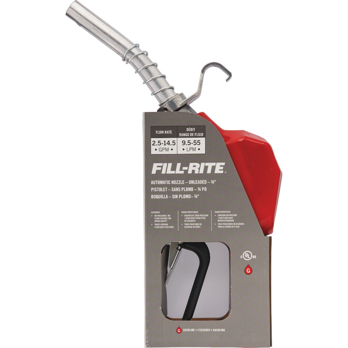 Fill-Rite 3/4 In. Red Automatic Gasoline Spout Nozzle Image 2