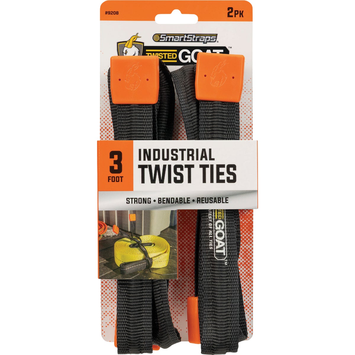 Twisted GOAT 3 Ft. Orange Industrial Ties (2-Pack)
