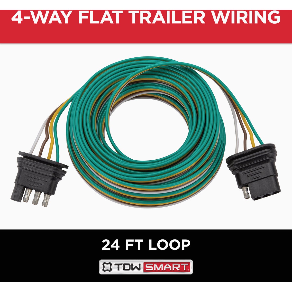 Towsmart 24 Ft. 18 Ga. 4-Way Flat Trailer Wiring Connector Image 4