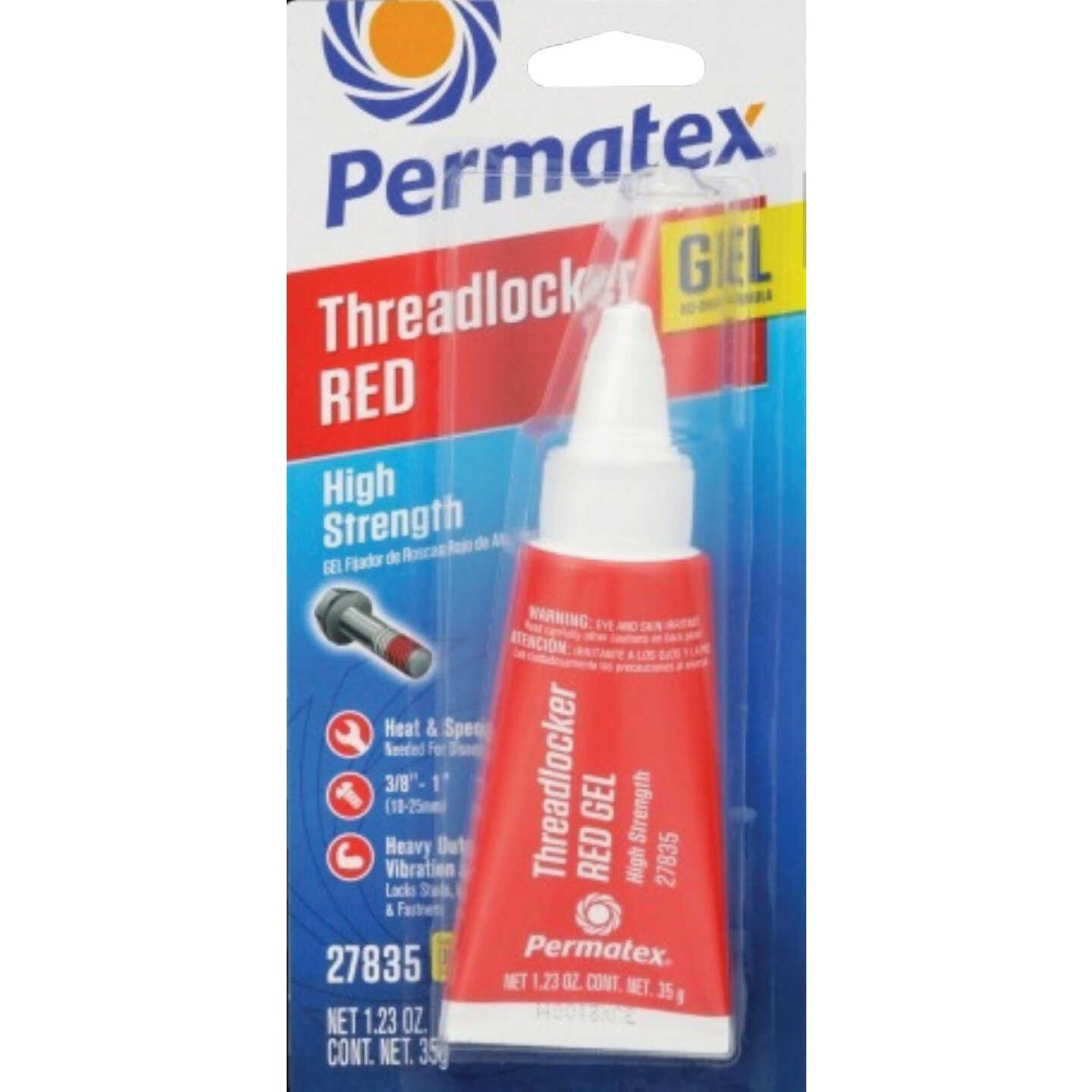 PERMATEX 0.35 Oz. Red High Strength Gel Threadlocker Image 1