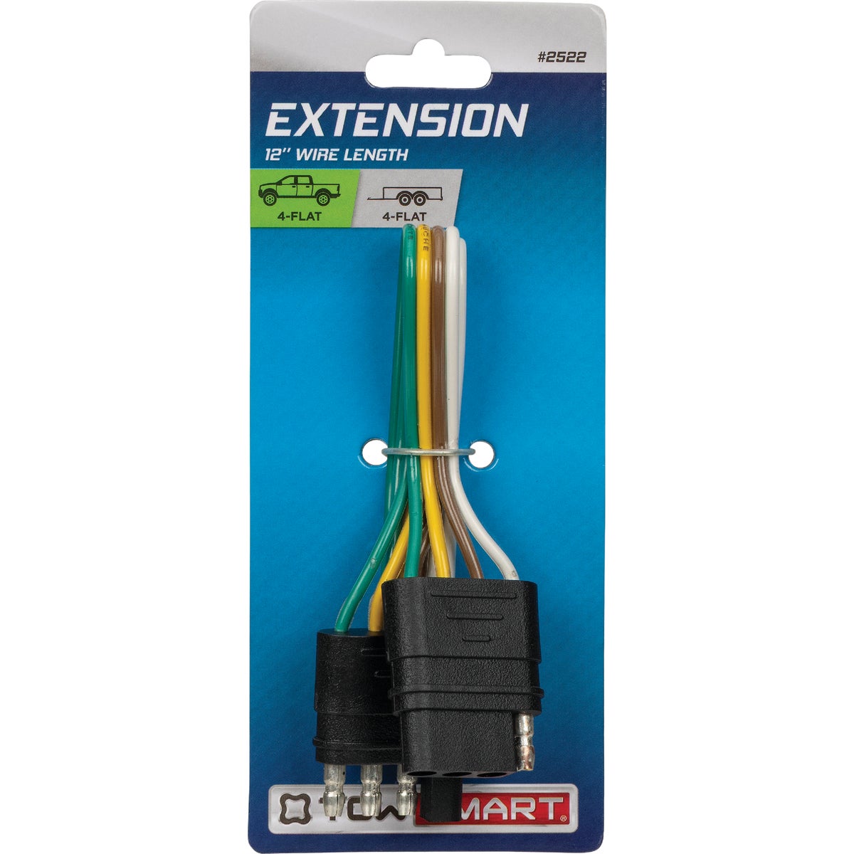 TowSmart 12 In. 4-Wire Flat to 4-Wire Flat Extension Connector