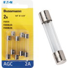 Bussmann 2A 250V AGC Glass Tube Automotive Fuse (5-Pack) Image 1