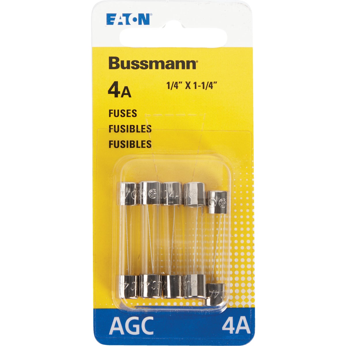 Bussmann 4A 250V AGC Glass Tube Automotive Fuse (5-Pack) Image 2