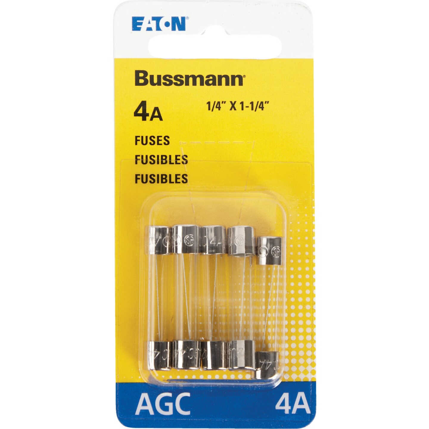 Bussmann 4A 250V AGC Glass Tube Automotive Fuse (5-Pack) Image 2