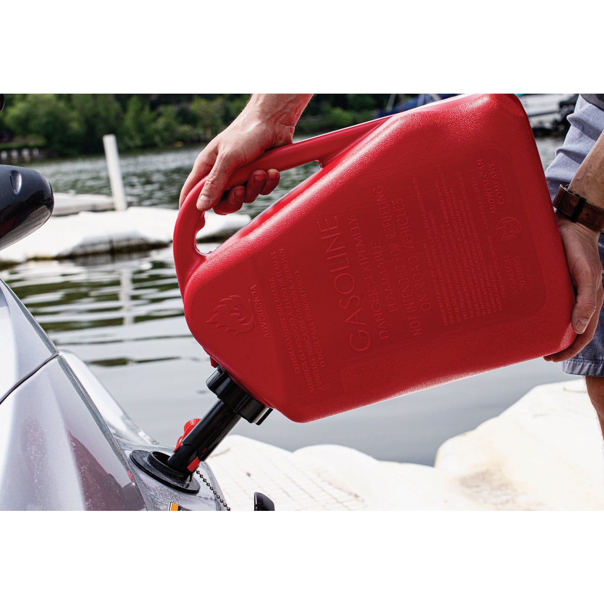 Midwest Can 5 Gal. Plastic Gas Speed-Flo Racing Can Image 2