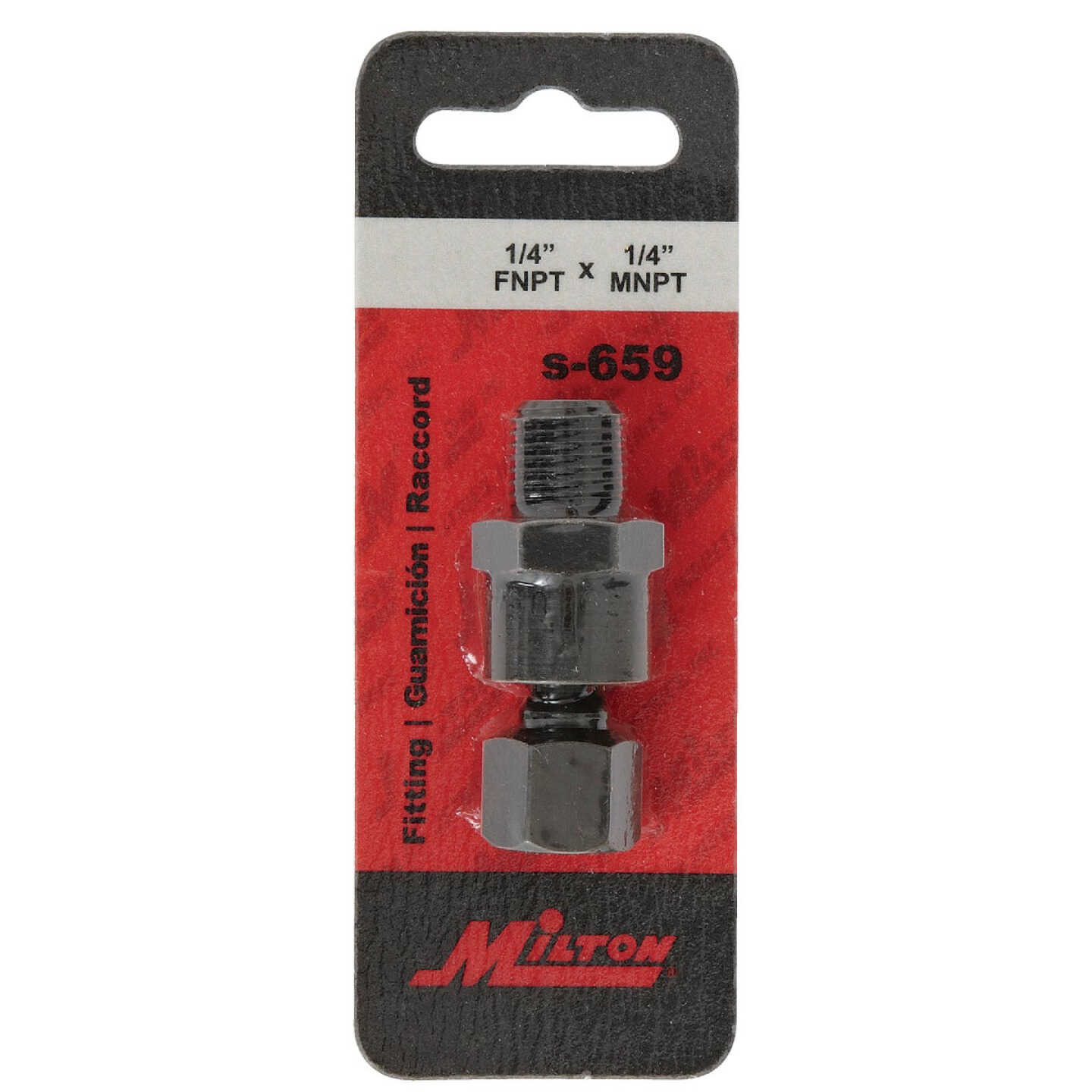 Milton Full Swivel 1/4 In. MPT x 1/4 In. FPT Steel Black Oxide Plug Image 2