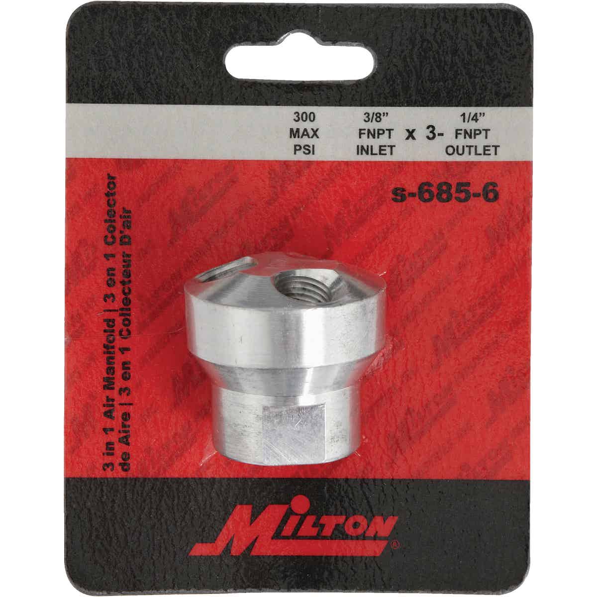 Milton Aluminum 3/8 In. x 1/4 In. FPT Air Manifold Image 2