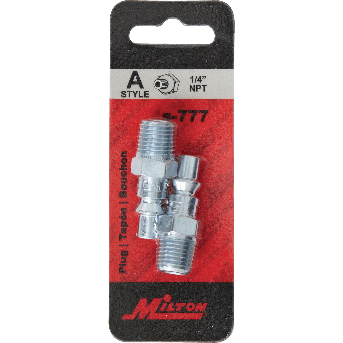 Milton 1/4 In. MPT Steel-Plated A-Style Plug Image 2